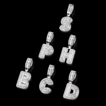 Custom Iced-Out Letter Pendant Necklace with Zircon Stones for Men | Caratix Jewelry - CaratixJewelry