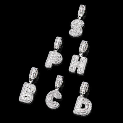 Custom Iced-Out Letter Pendant Necklace with Zircon Stones for Men | Caratix Jewelry - CaratixJewelry
