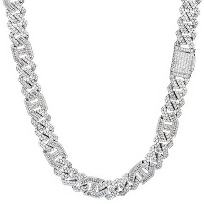 15mm Iced Out Cuban Chain Zircon Hip Hop Jewelry Necklace - CaratixJewelry