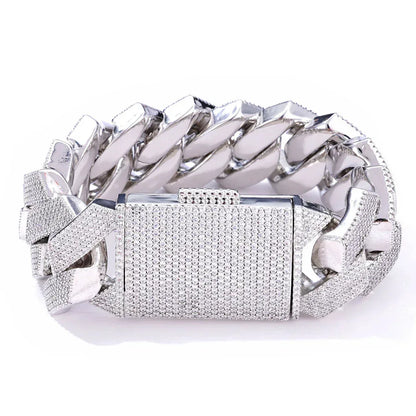 Iced Out Cuban Bracelet Six Row Zircon Cuban Link Gold Chain Style - CaratixJewelry
