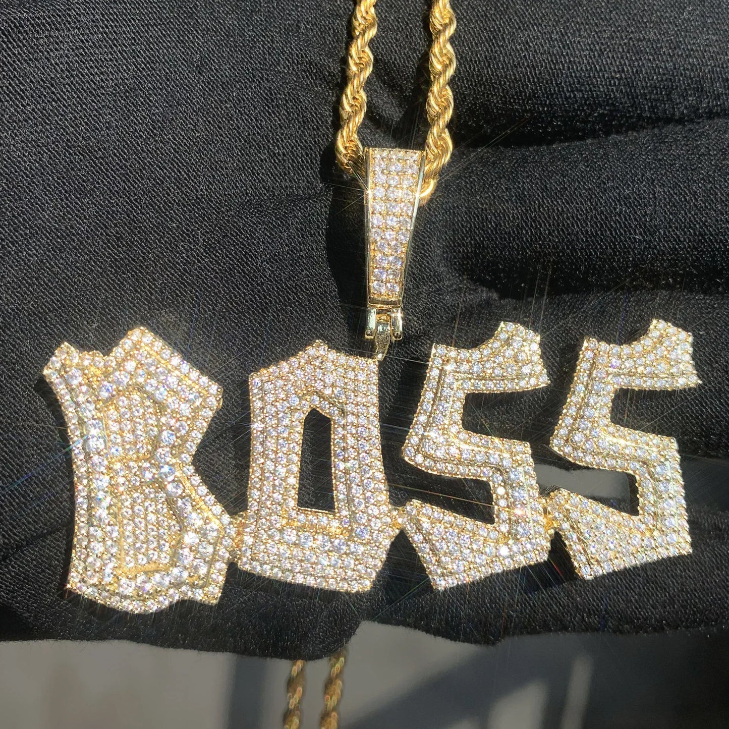 18K Gold Iced Out Letter Pendant | DIY CZ Hip Hop Men’s Custom Jewelry - CaratixJewelry