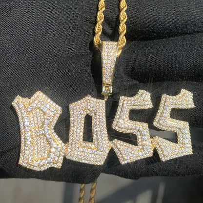 18K Gold Iced Out Letter Pendant | DIY CZ Hip Hop Men’s Custom Jewelry - CaratixJewelry