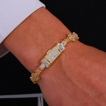 Cross Star Chain Zircon Bracelet Luxury Hip Hop Jewelry for Men & Women | Caratix Jewelry - CaratixJewelry