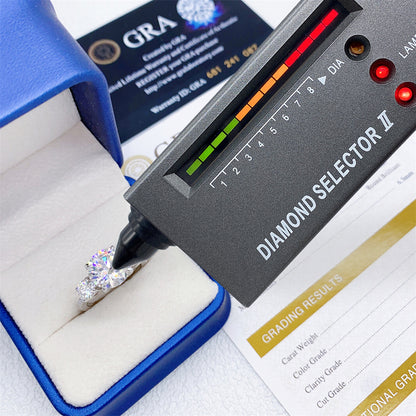 Large 4 Carat Moissanite Ring S925 Silver | 10mm D Color VVS1 Solitaire | Caratix