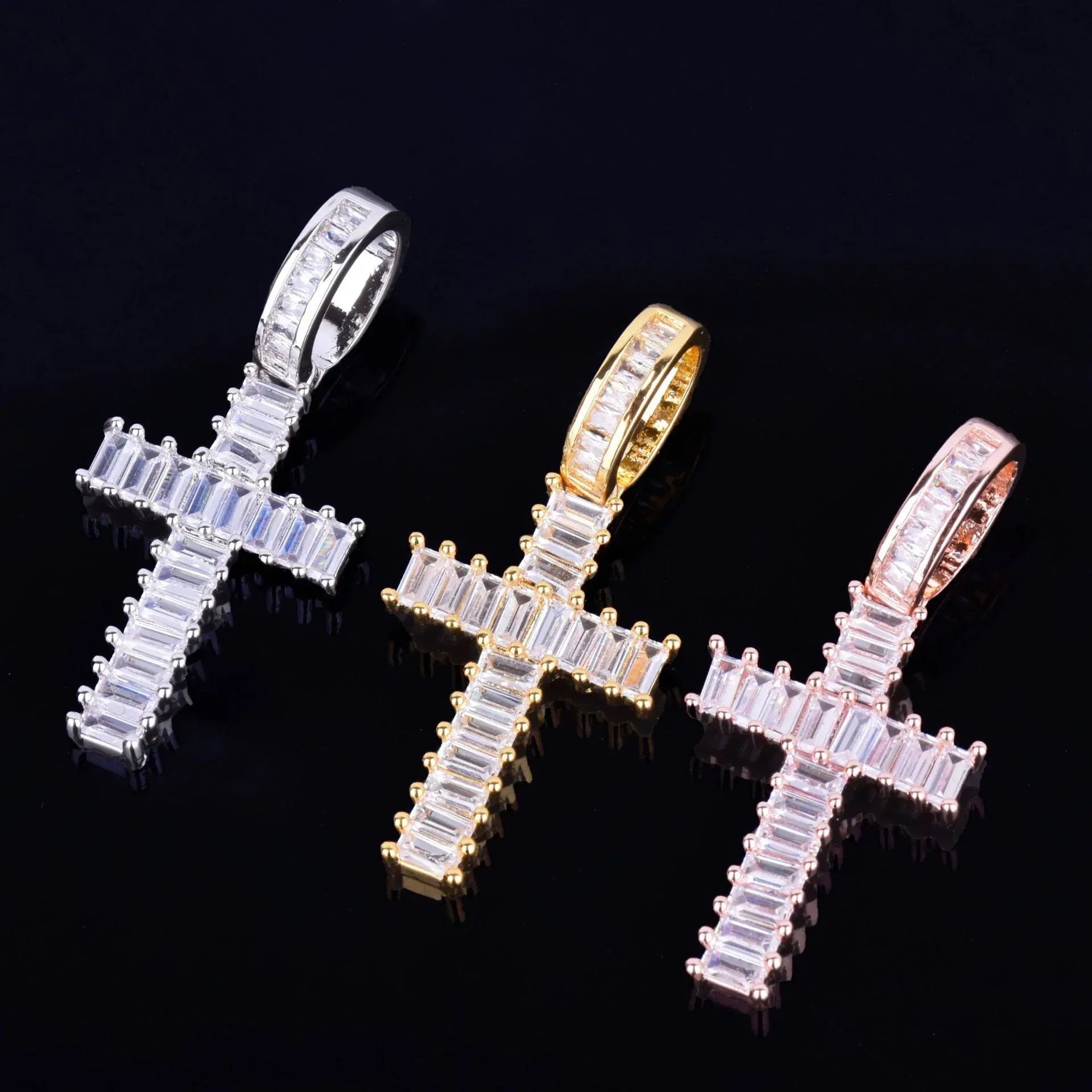 Men's Rectangular Ice Cube Necklace | Premium Copper CZ Minimalist Jewelry Caratix - CaratixJewelry