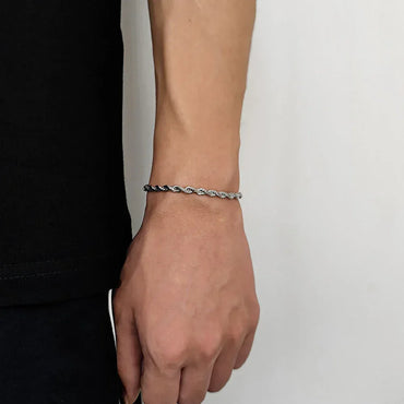Stainless Steel Rope Chain Bracelet 18K Gold Plated for Men | Caratix Jewelry - CaratixJewelry