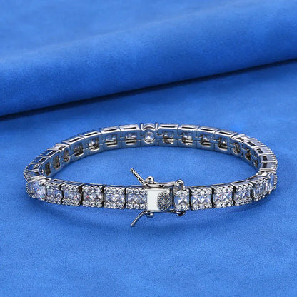 Custom 6mm Mixed-Cut Round & Square Tennis Chain Hip Hop Bling | Caratix - CaratixJewelry