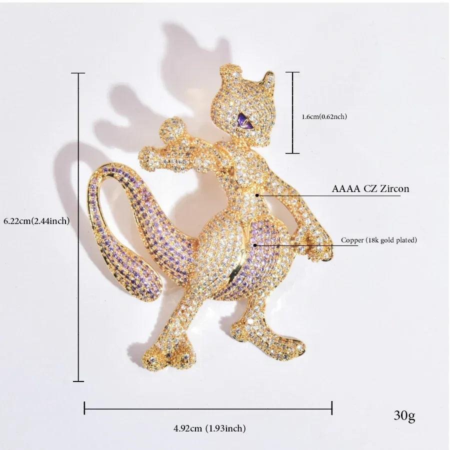 Iced Out Mystic Creature Pendant Necklace – Hip Hop CZ Cartoon Jewelry Trend - CaratixJewelry