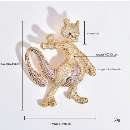 Iced Out Mystic Creature Pendant Necklace – Hip Hop CZ Cartoon Jewelry Trend - CaratixJewelry