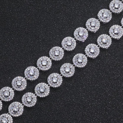Custom Round & Baguette Mixed-Cut Cluster Bracelet | Elite Bling Jewelry | Caratix - CaratixJewelry