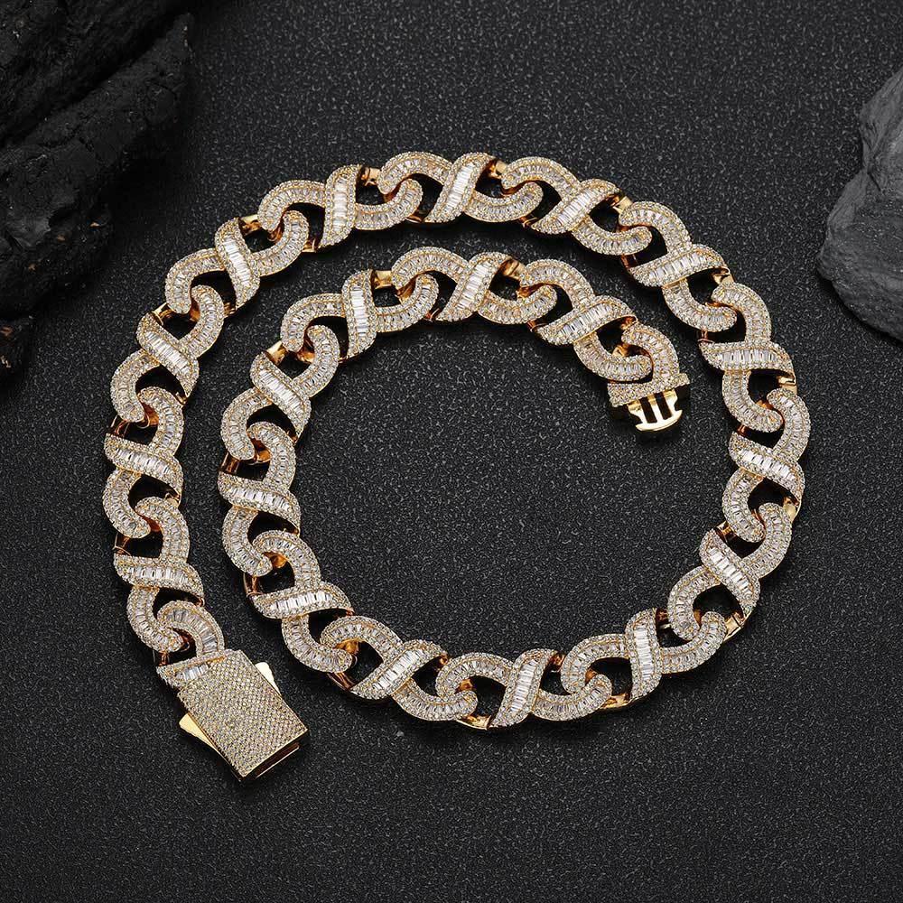 Infinity Figure 8 Cuban Chain Zircon Hip Hop Necklace for Men | Caratix Jewelry - CaratixJewelry