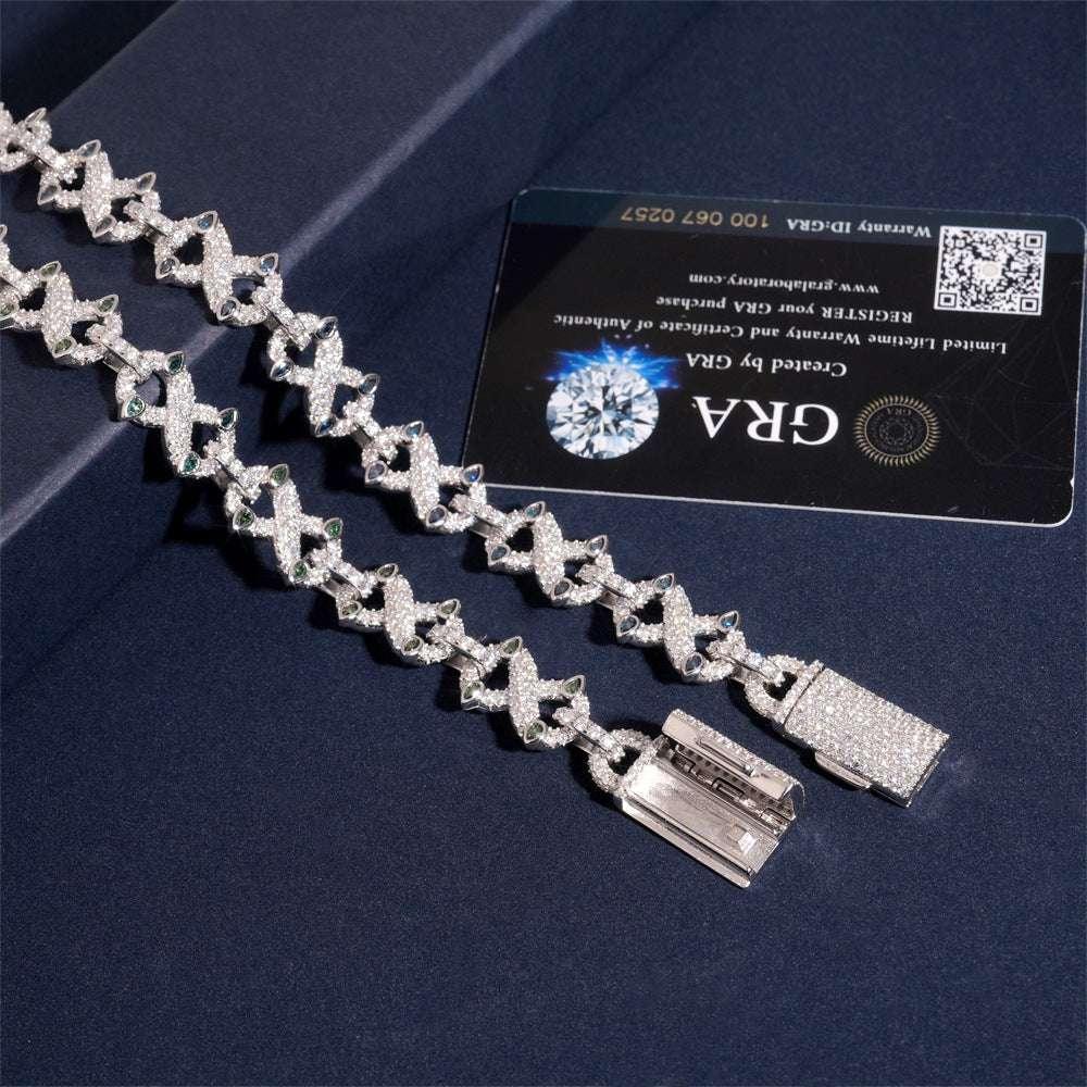 Moissanite Figure-Eight Bracelet | S925 Silver Iced Out Hip Hop Jewelry - CaratixJewelry