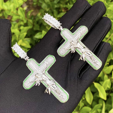 Minimalist Iced Out Cross Necklace | Men's Versatile Hip Hop Accessory - CaratixJewelry