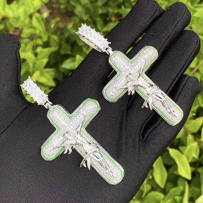 Minimalist Iced Out Cross Necklace | Men's Versatile Hip Hop Accessory - CaratixJewelry