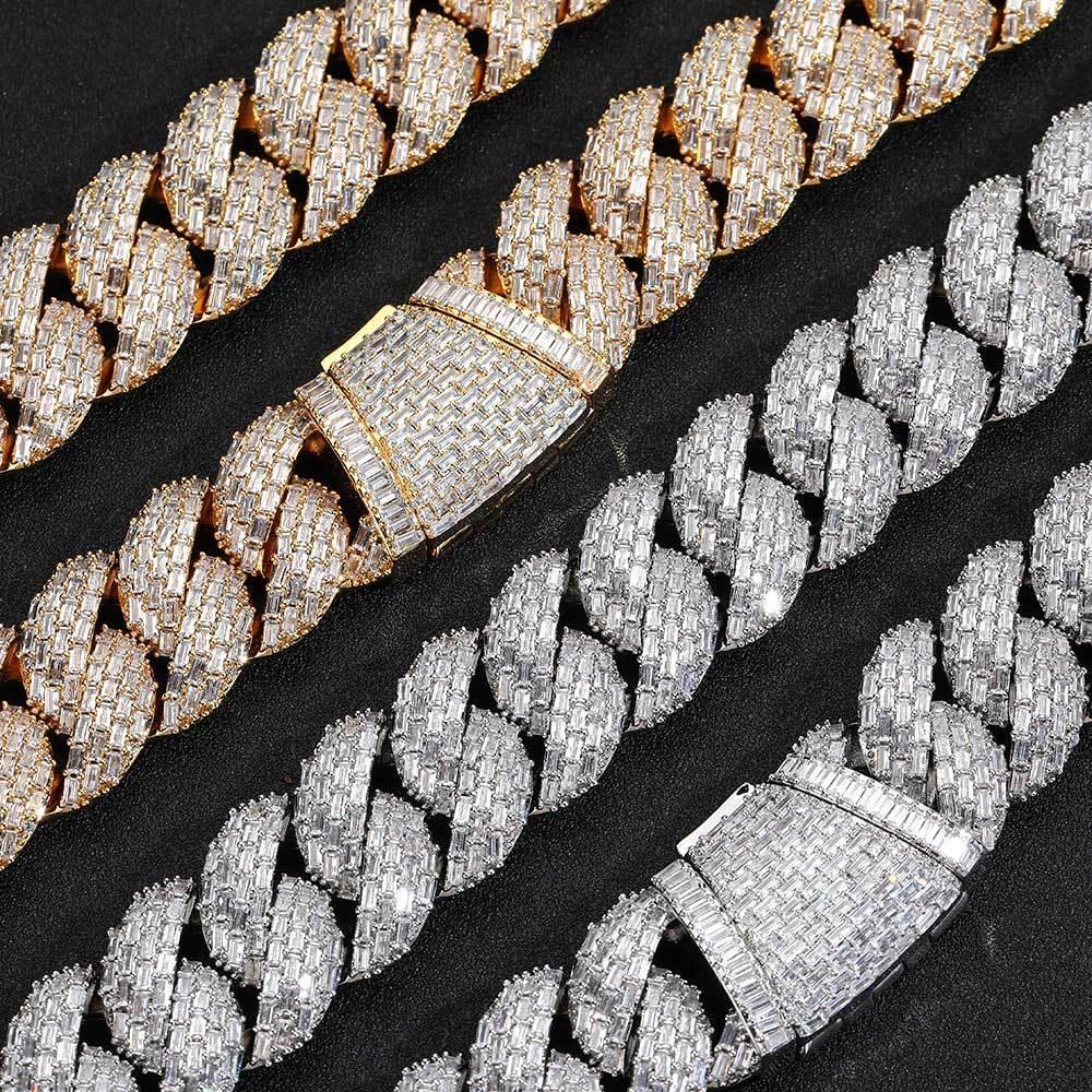 24mm Iced Out Bubble Cuban Chain Necklace T-Cut Zircon - CaratixJewelry