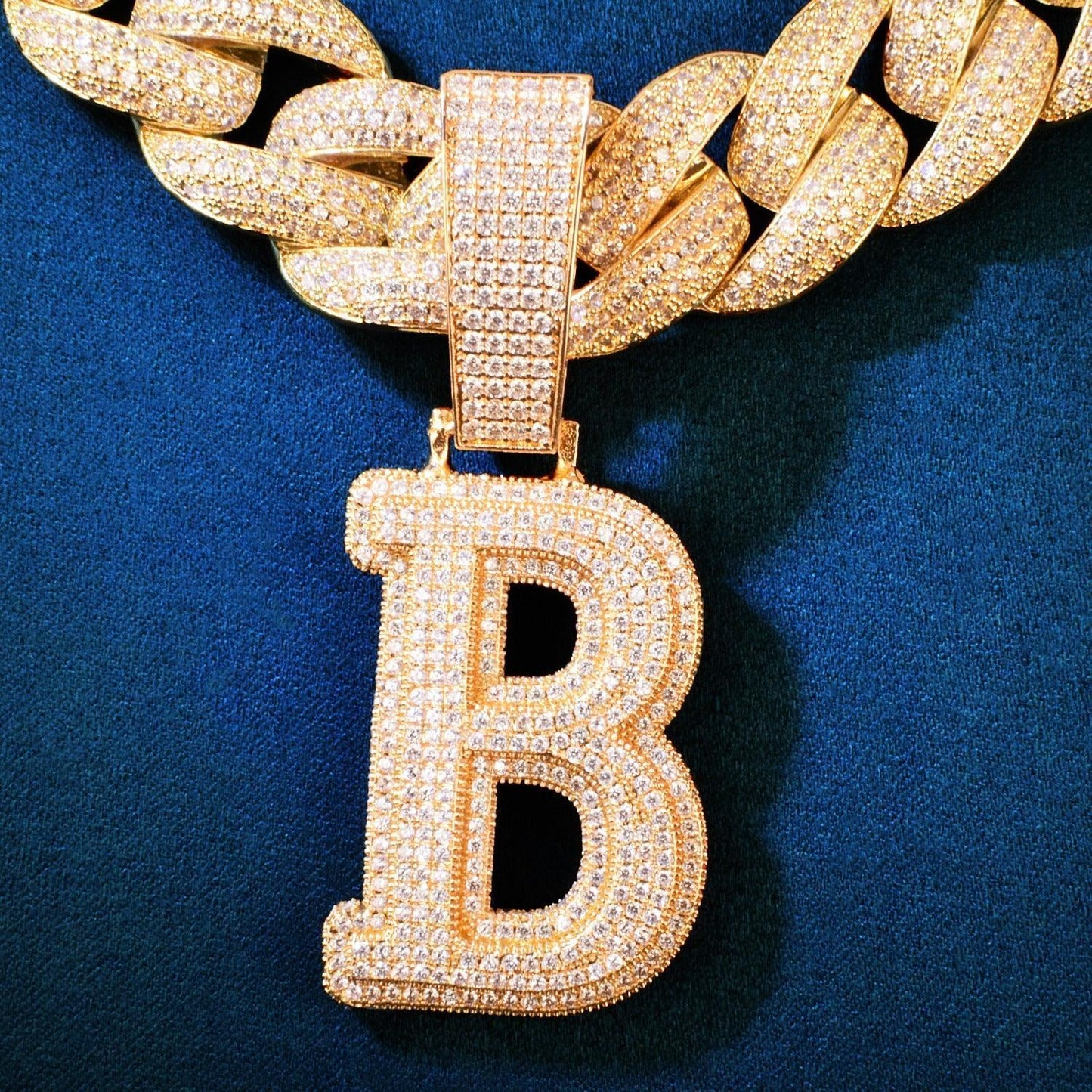 Iced Out Letter & Number Pendant | CZ Hip Hop Bling Jewelry Necklace - CaratixJewelry