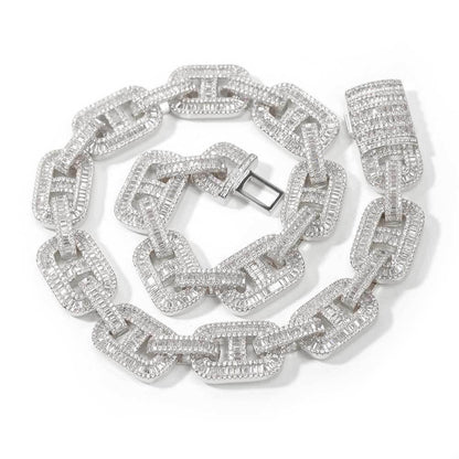 15mm Cuban Chain Necklace with Micro-Pave Zircon - CaratixJewelry