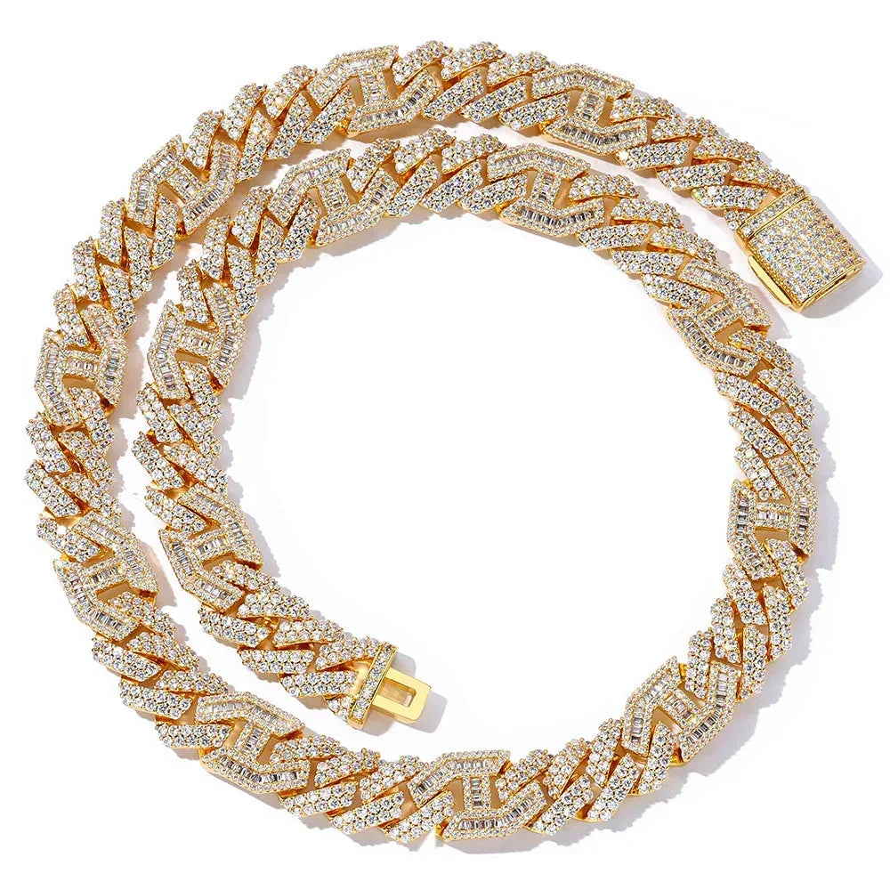 15mm Iced Out Cuban Chain Zircon Hip Hop Jewelry Necklace - CaratixJewelry