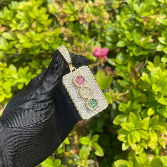 Men's "Always On Go" Necklace | Multi-Color CZ Street Light Jewelry Caratix - CaratixJewelry