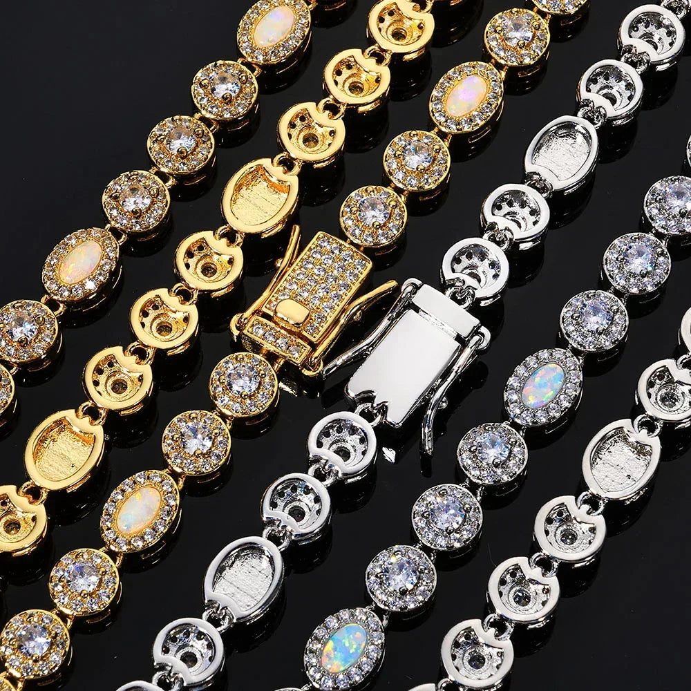 Custom Opal & Zircon Bracelet Hip Hop Jewelry for Men | Caratix - CaratixJewelry