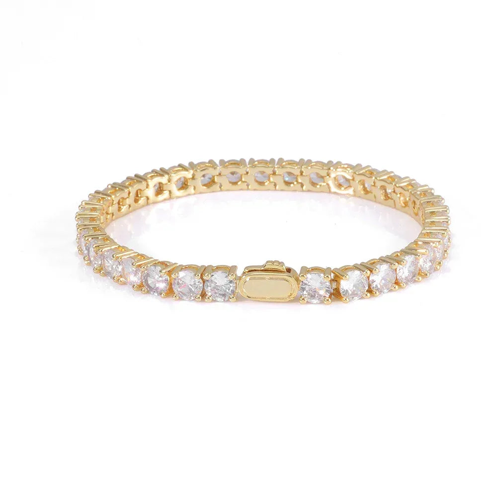 Iced Out Tennis Bracelet Single Row Zircon Hip Hop Bling Jewelry | Caratix Jewelry - CaratixJewelry