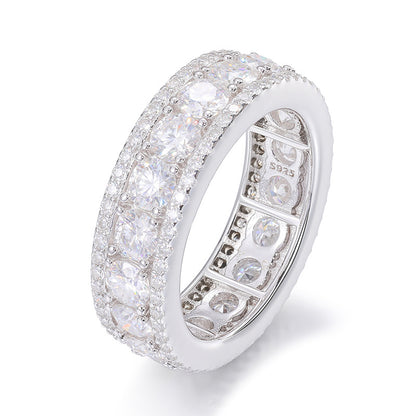 Unisex Moissanite Round Ring 925 Sterling Silver | Caratix