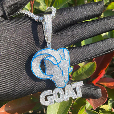 Iced Out GOAT Head Pendant | Men's "Greatest of All Time" Necklace Caratix - CaratixJewelry