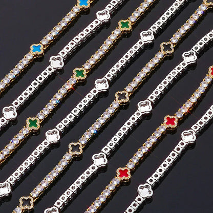 Iced Out Tennis Necklace Zircon Floral Charm Hip Hop Jewelry for Women | Caratix Jewelry - CaratixJewelry