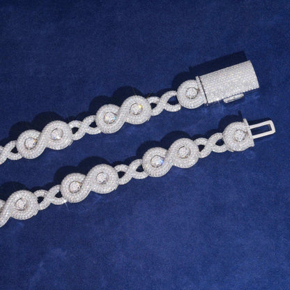 17mm Moissanite “88” Pendant Cuban Link | S925 Silver Men’s Hip Hop Chain - CaratixJewelry