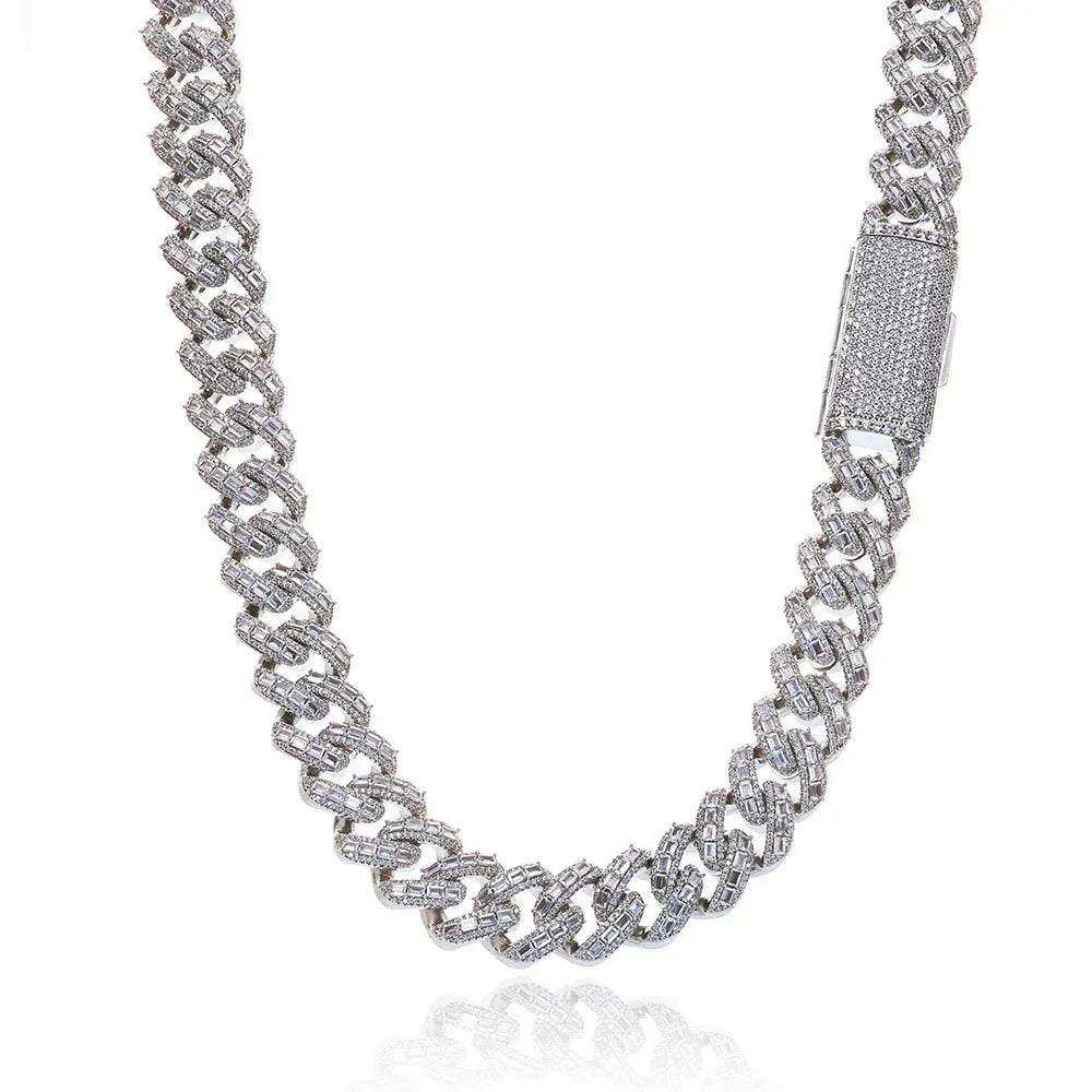 18mm Moissanite Cuban Link Chain for Men – S925 Sterling Silver Luxury Hip Hop Necklace - CaratixJewelry