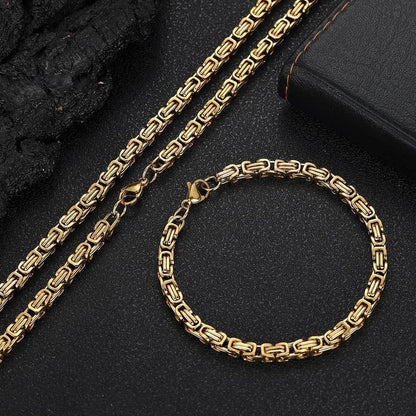 4mm Stainless Steel Byzantine Chain Necklace for Men | Caratix Jewelry - CaratixJewelry