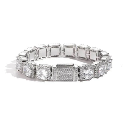 12mm Iced Out Square Chain Zircon Bracelet Unisex | Caratix Jewelry - CaratixJewelry