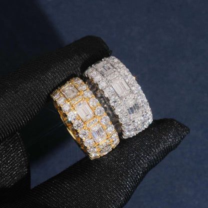 Moissanite Men’s Hip Hop Ring | S925 Silver Full Iced Out Streetwear Jewelry - CaratixJewelry