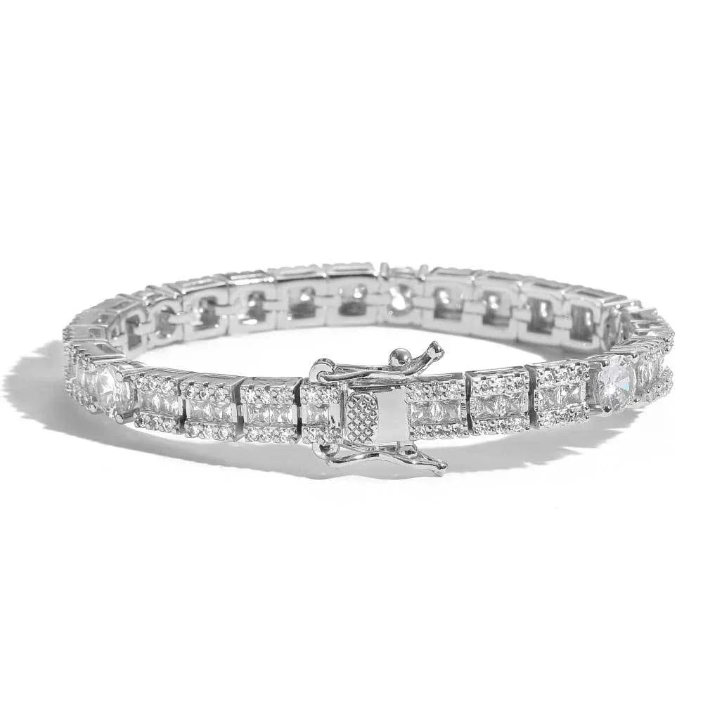 Custom 6mm Mixed-Cut Round & Square Tennis Chain Hip Hop Bling | Caratix - CaratixJewelry