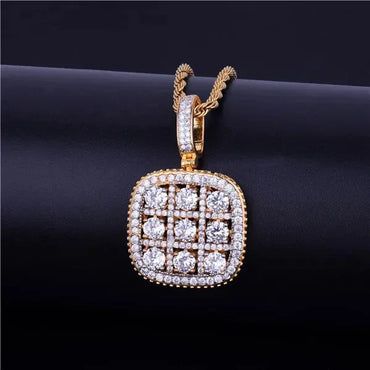 Men's Geometric Zirconia Necklace | Premium Copper CZ Hip Hop Jewelry Caratix - CaratixJewelry