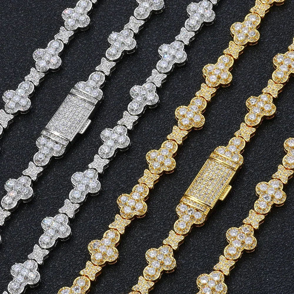Cross Star Chain Zircon Bracelet Luxury Hip Hop Jewelry for Men & Women | Caratix Jewelry - CaratixJewelry