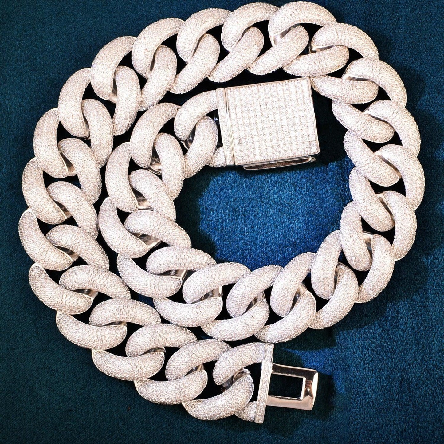 25mm Iced Out Bubble Cuban Chain Necklace with Copper & Zircon - CaratixJewelry