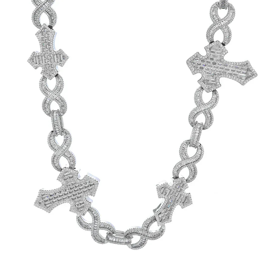 Cross Necklace Figure 8 Chain Zircon Hip Hop Jewelry for Men | Caratix Jewelry - CaratixJewelry