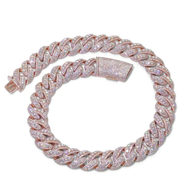 22mm Bubble Moissanite Cuban Link Chain – Custom S925 Sterling Silver Iced-Out Hip Hop Men’s Luxury Streetwear Necklace - CaratixJewelry