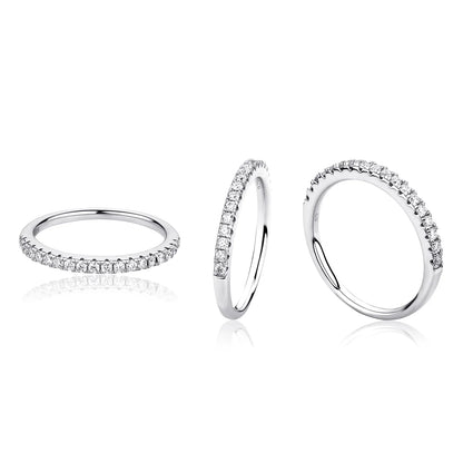 D Color Moissanite Ring S925 Sterling Silver | Minimalist Couple Band | Caratix