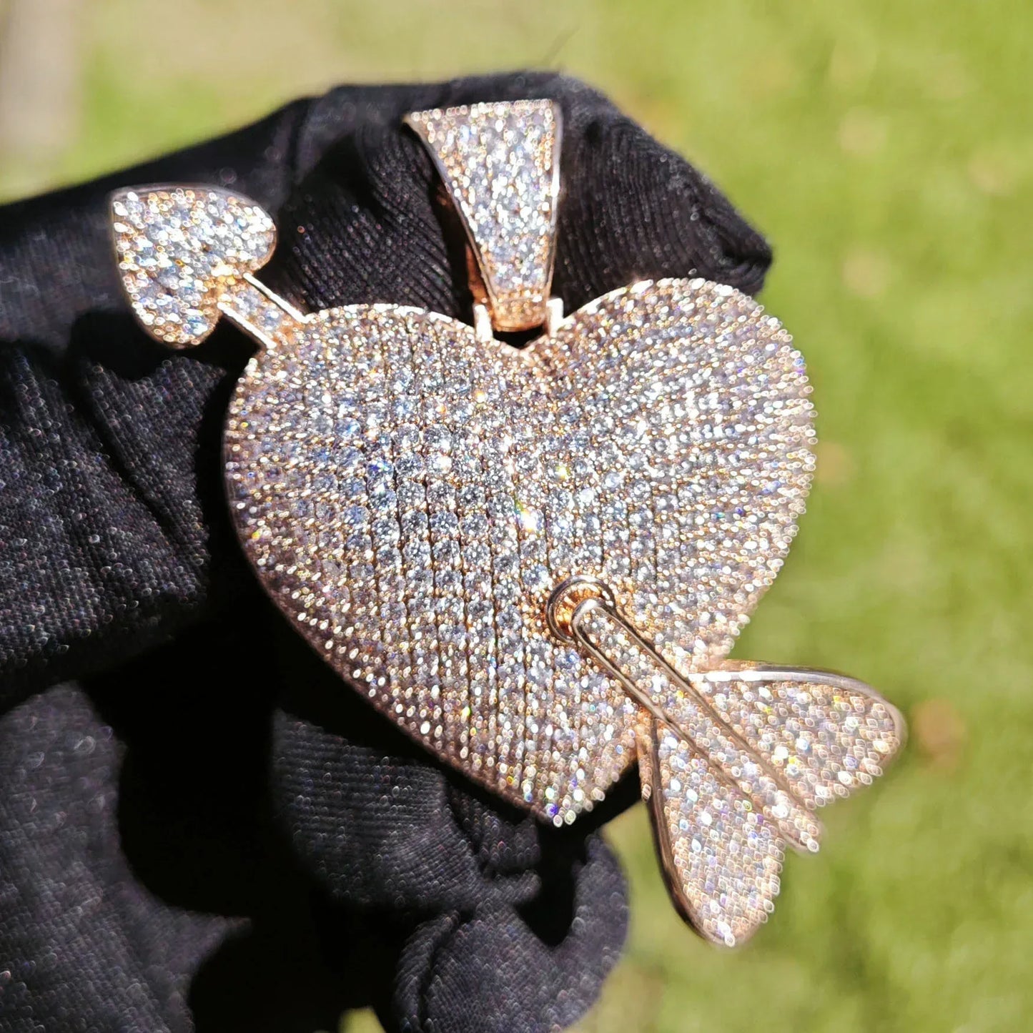 Romantic Heart Pendant Necklace | CZ Hip Hop Unisex Trendy Fashion Jewelry - CaratixJewelry