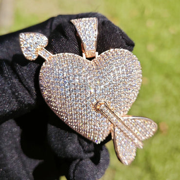 Romantic Heart Pendant Necklace | CZ Hip Hop Unisex Trendy Fashion Jewelry - CaratixJewelry