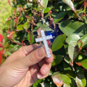 Classic Iced Out Cross Pendant for Men | Hip Hop Pave CZ Necklace | Premium Copper Zircon Bling Jewelry | Trendy Male Streetwear | Caratix - CaratixJewelry