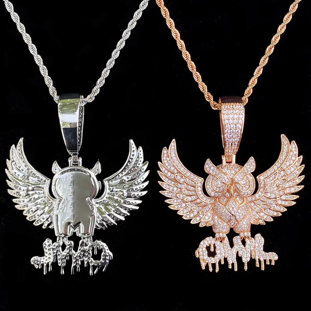 Vintage Eagle Spirit Pendant | Men's Retro Punk Necklace | Distressed Real Copper Hawk Charm - CaratixJewelry