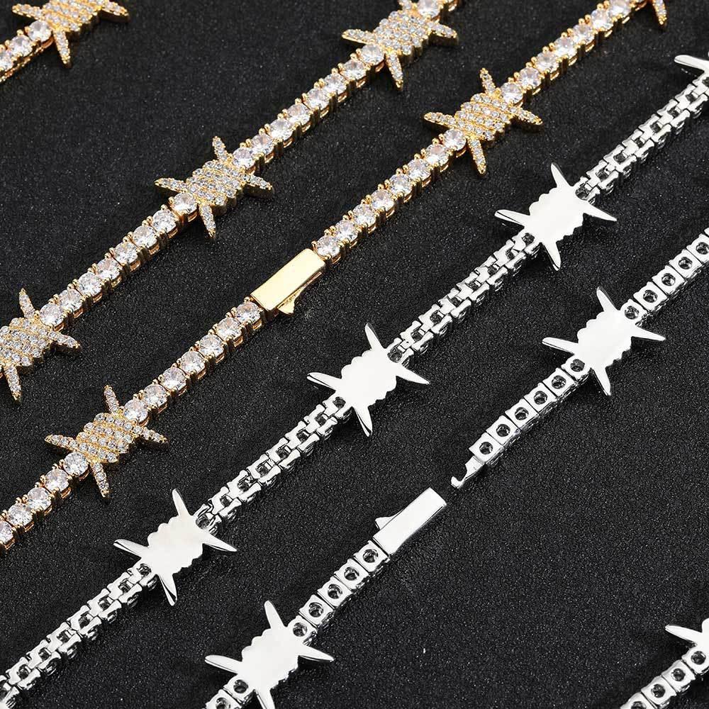 Thorn Tennis Chain Zircon Necklace with Spring Clasp for Men & Women | Caratix Jewelry - CaratixJewelry