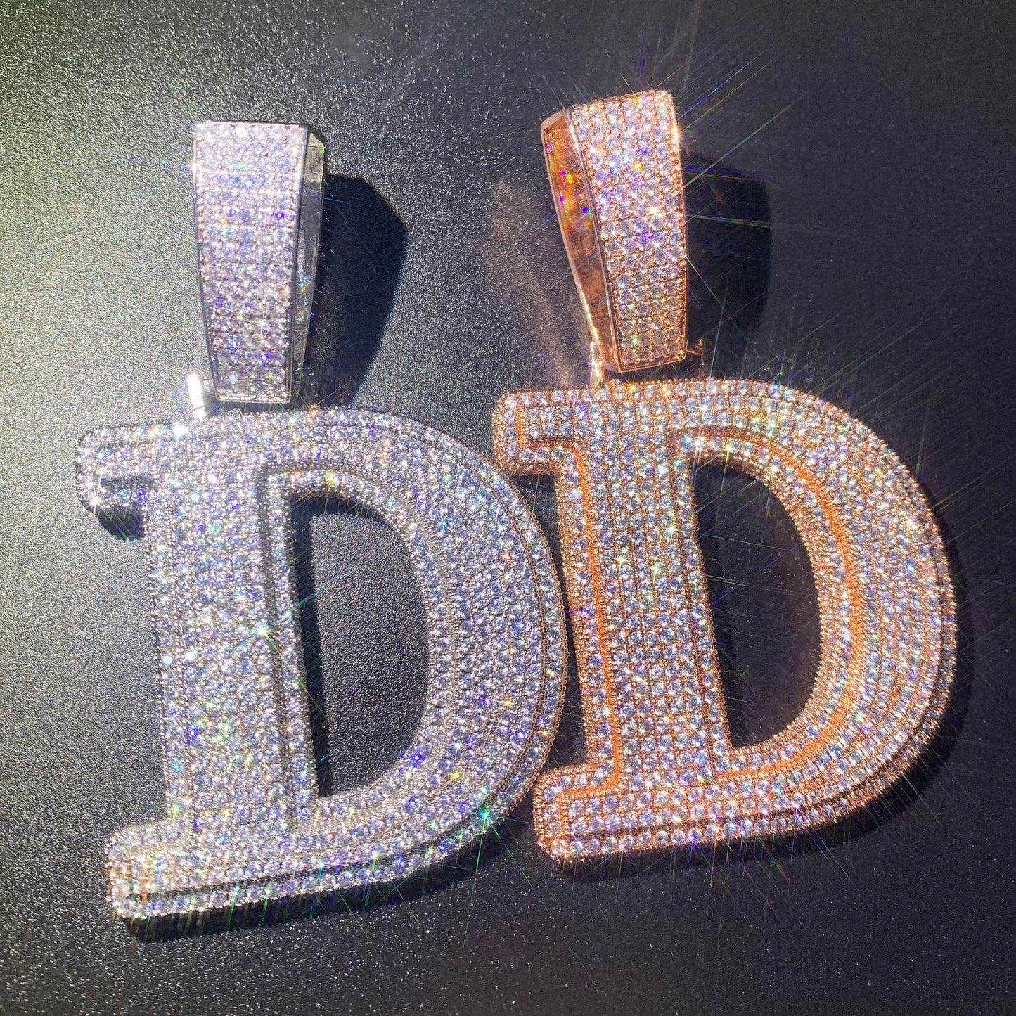 Iced Out Letter & Number Pendant | CZ Hip Hop Bling Jewelry Necklace - CaratixJewelry