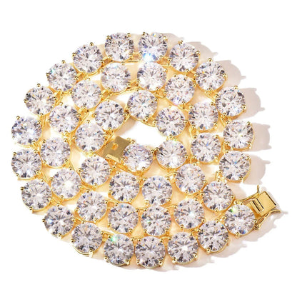 Iced Out Single Row Tennis Chain Necklace Copper Zircon in Multiple Sizes | Caratix Jewelry - CaratixJewelry