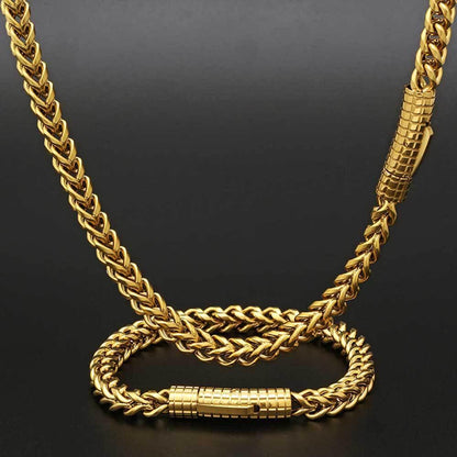 6mm Cuban Chain Necklace Stainless Steel Titanium Gold Chain Rapper Style | Caratix Jewelry - CaratixJewelry