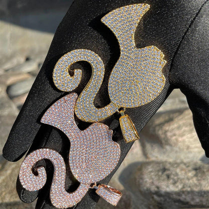 Iced Out "Hip Hop Baddie" Figure Pendant | Women's Real Gold Plated Necklace - CaratixJewelry
