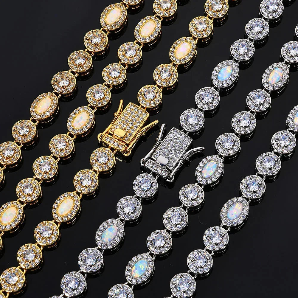 Custom Opal & Zircon Bracelet Hip Hop Jewelry for Men | Caratix - CaratixJewelry